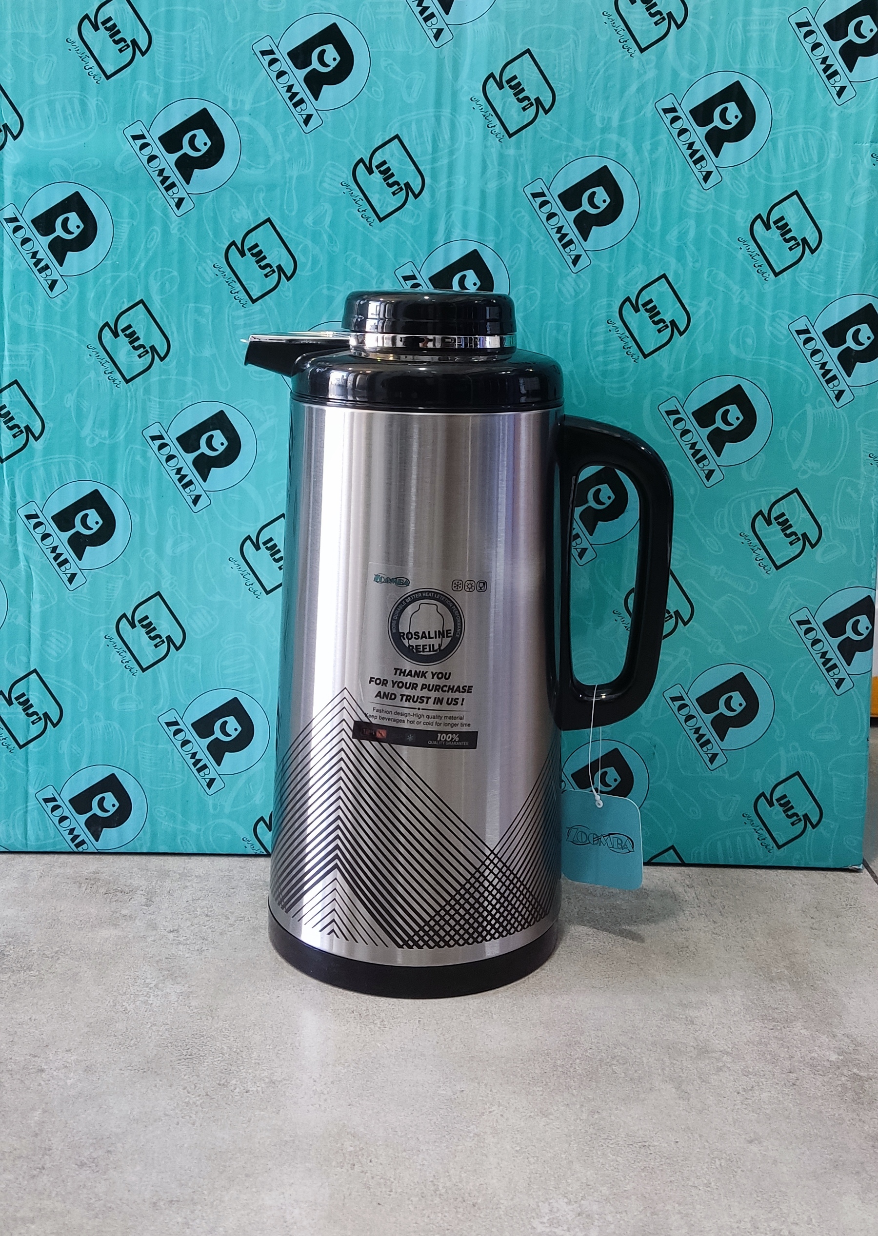 فلاسک 1.3 لیتری شیشه صورتی s1701c پیکا زومبا