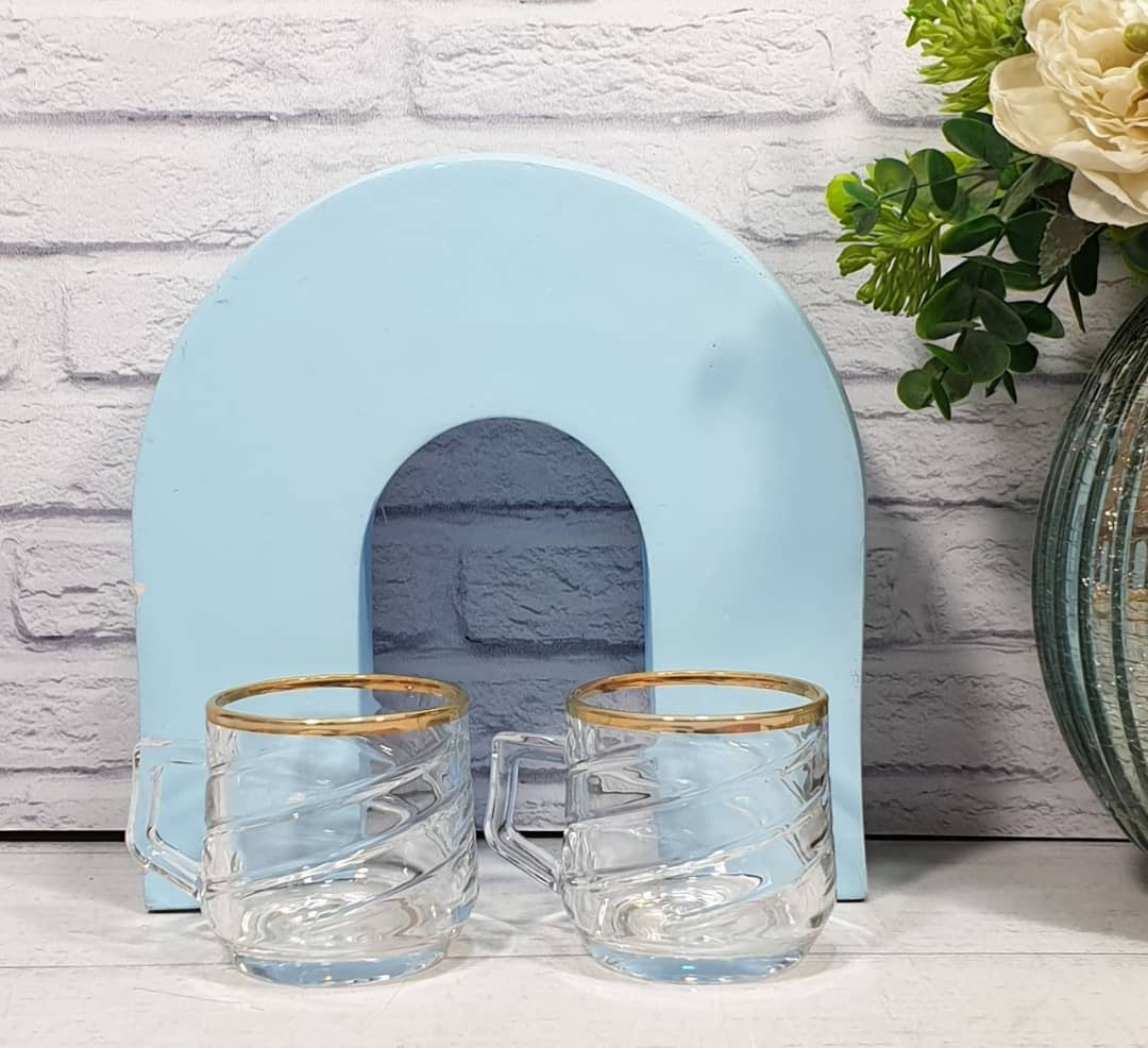 فنجان چای اچ پی مدل محک خطی لب طلایی