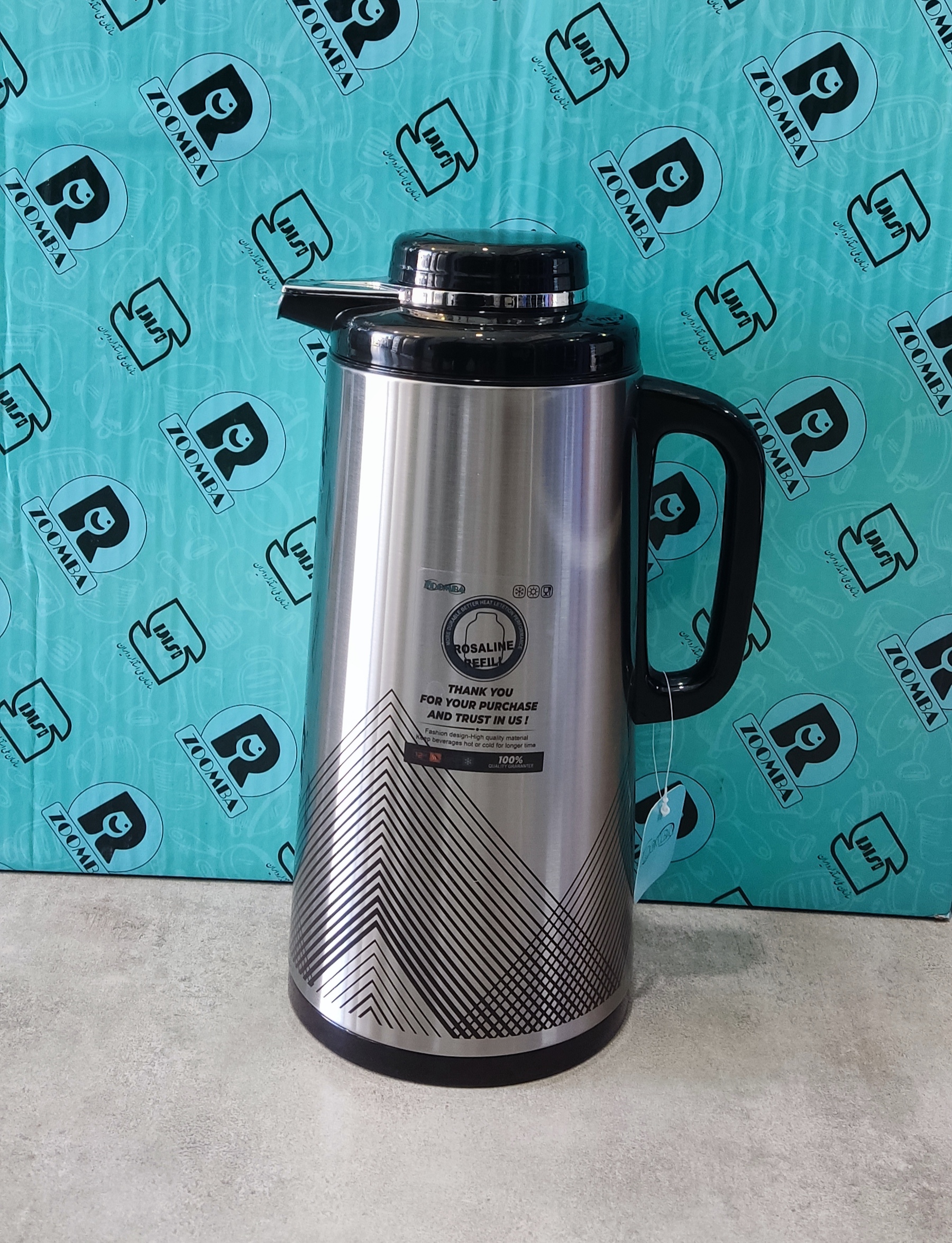 فلاسک 1.6 لیتری شیشه صورتی s1701 پیکا زومبا