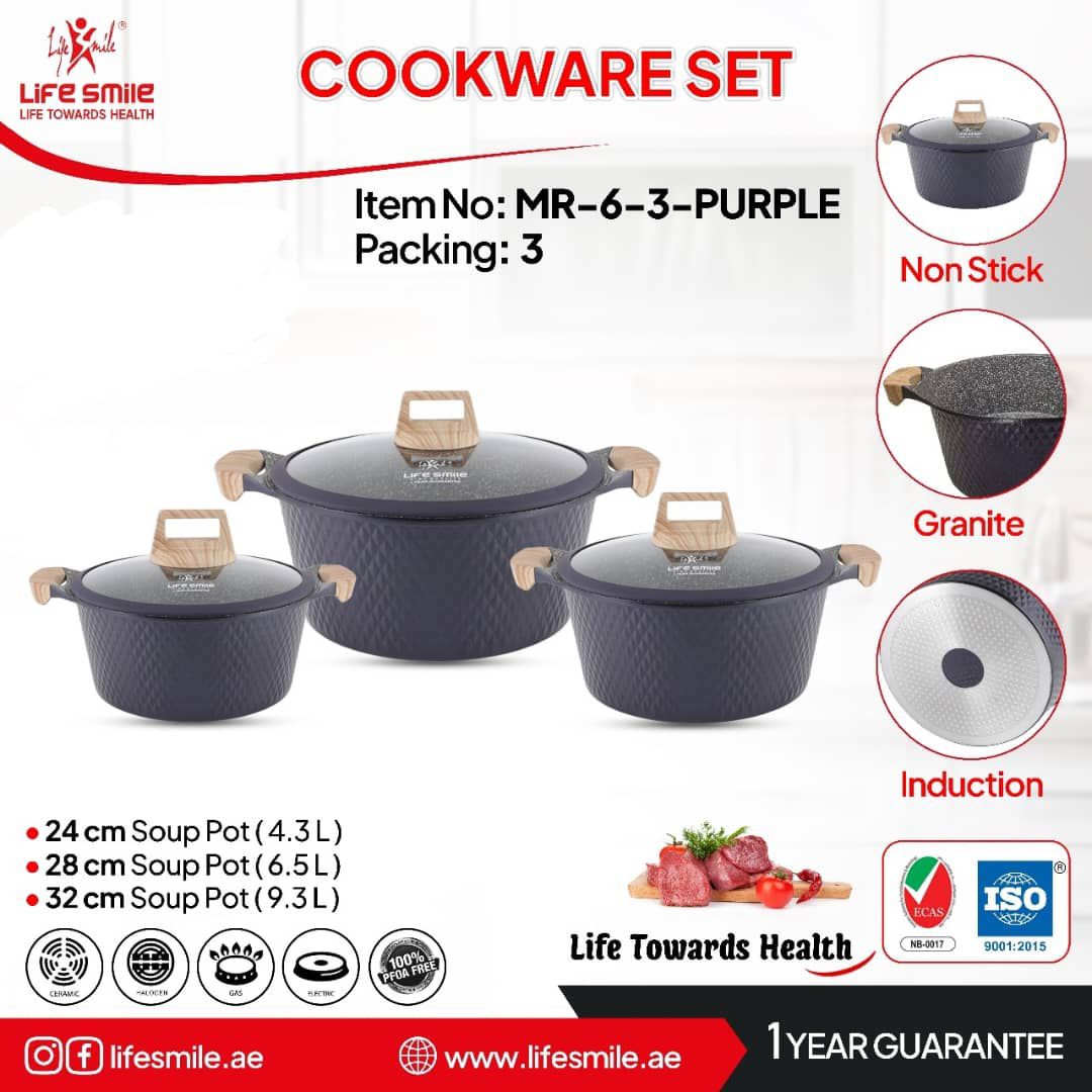 سرویس 3 قابلمه چدن گرانیت لایف اسمایل