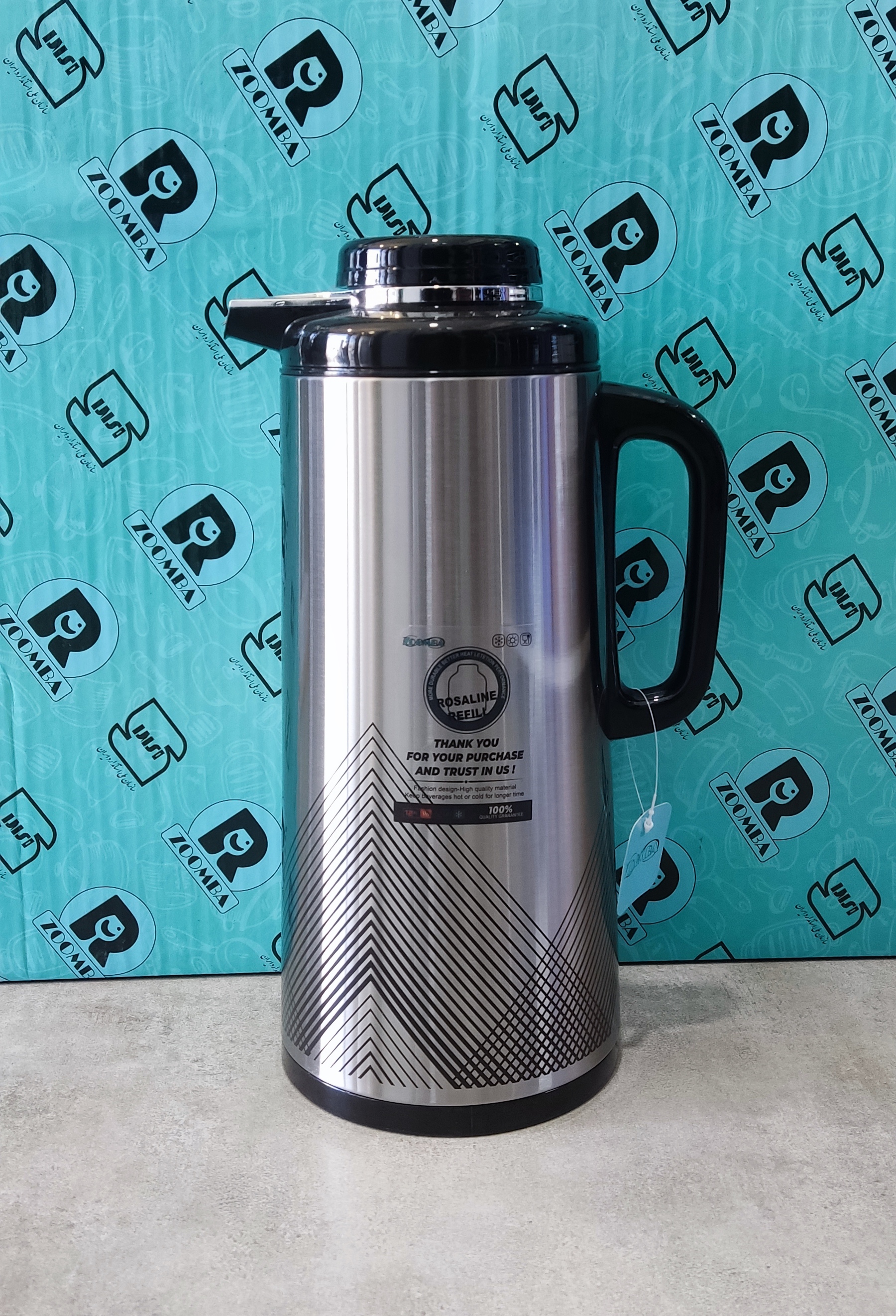 فلاسک 1.9 لیتری شیشه صورتی s1701 پیکا زومبا